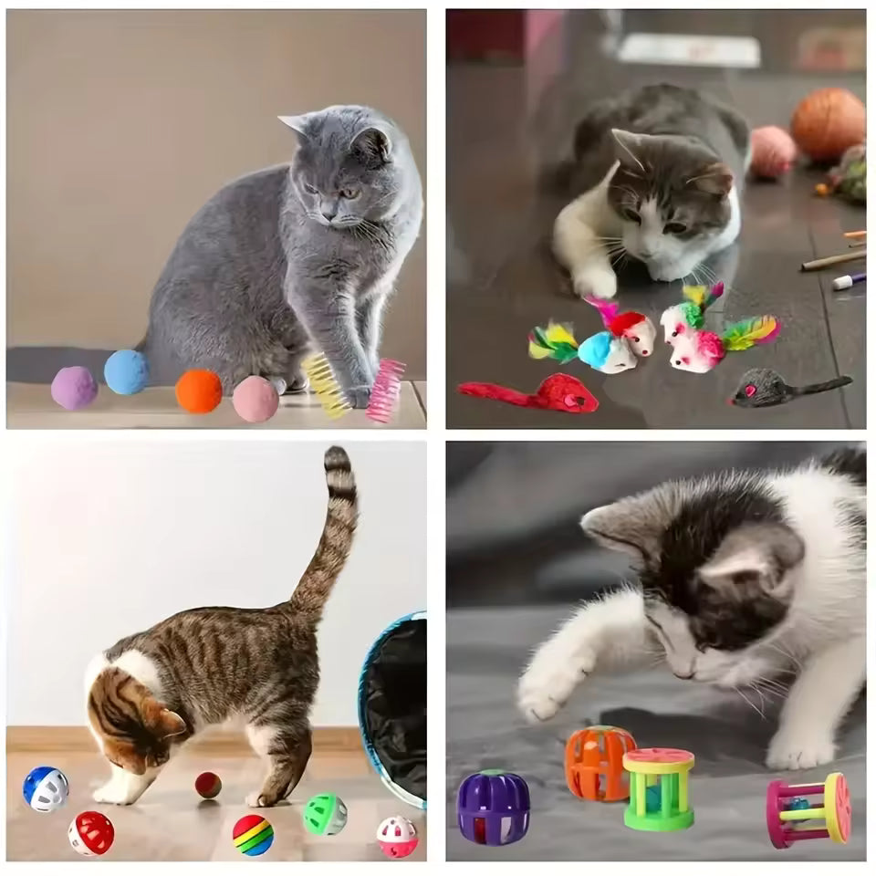 Lot de Jouets pour Chat – Peluches & Plastique