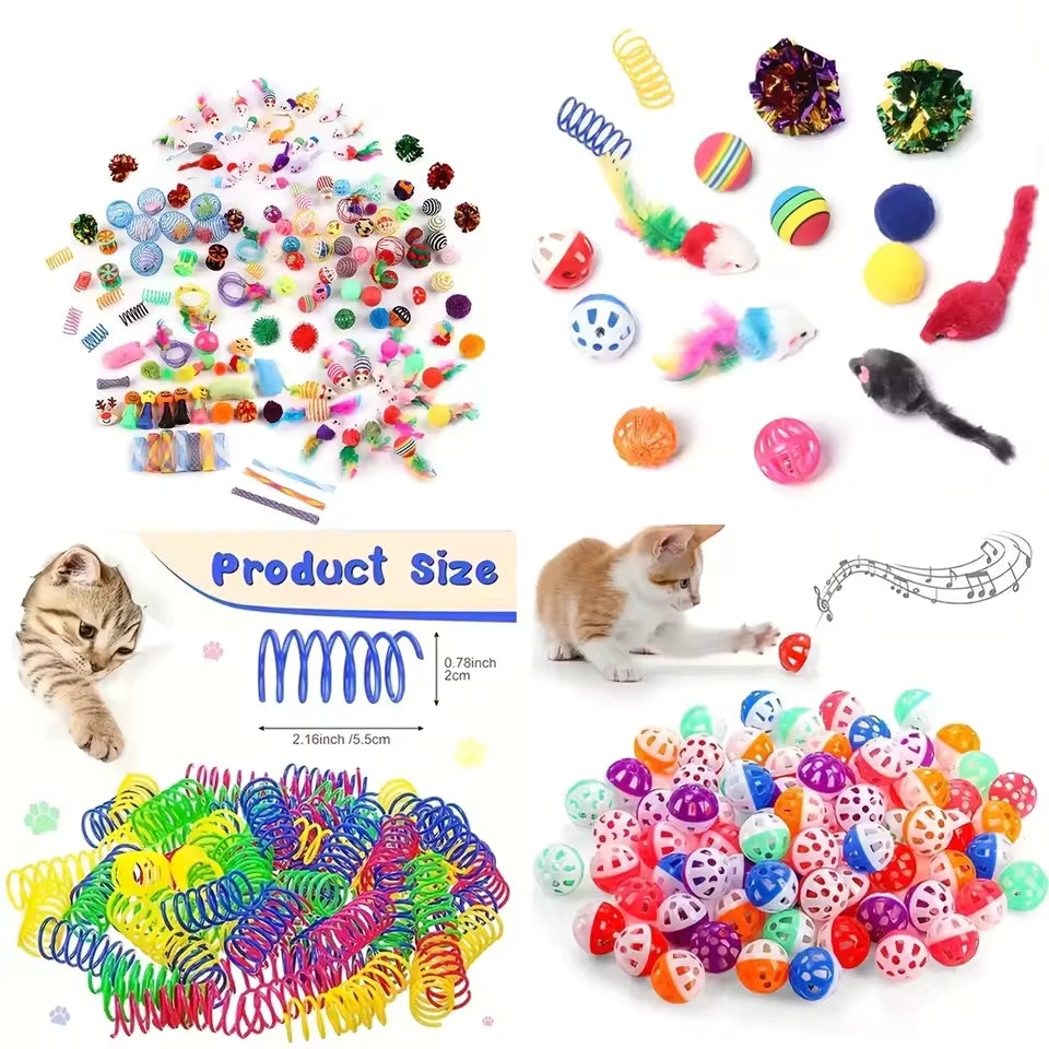 Lot de Jouets pour Chat – Peluches & Plastique