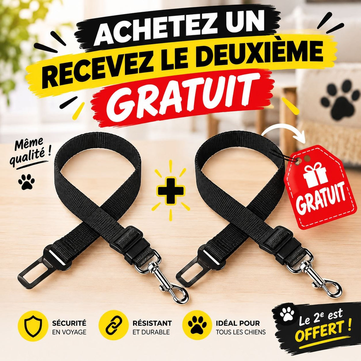 Ceinture de Sécurité Premium — 1 ACHETÉE = 1 OFFERTE !