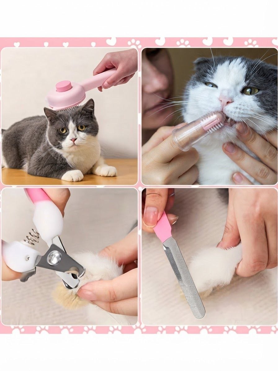 1 Acheté = 7 Offerts!!! Kit de Toilettage Pet